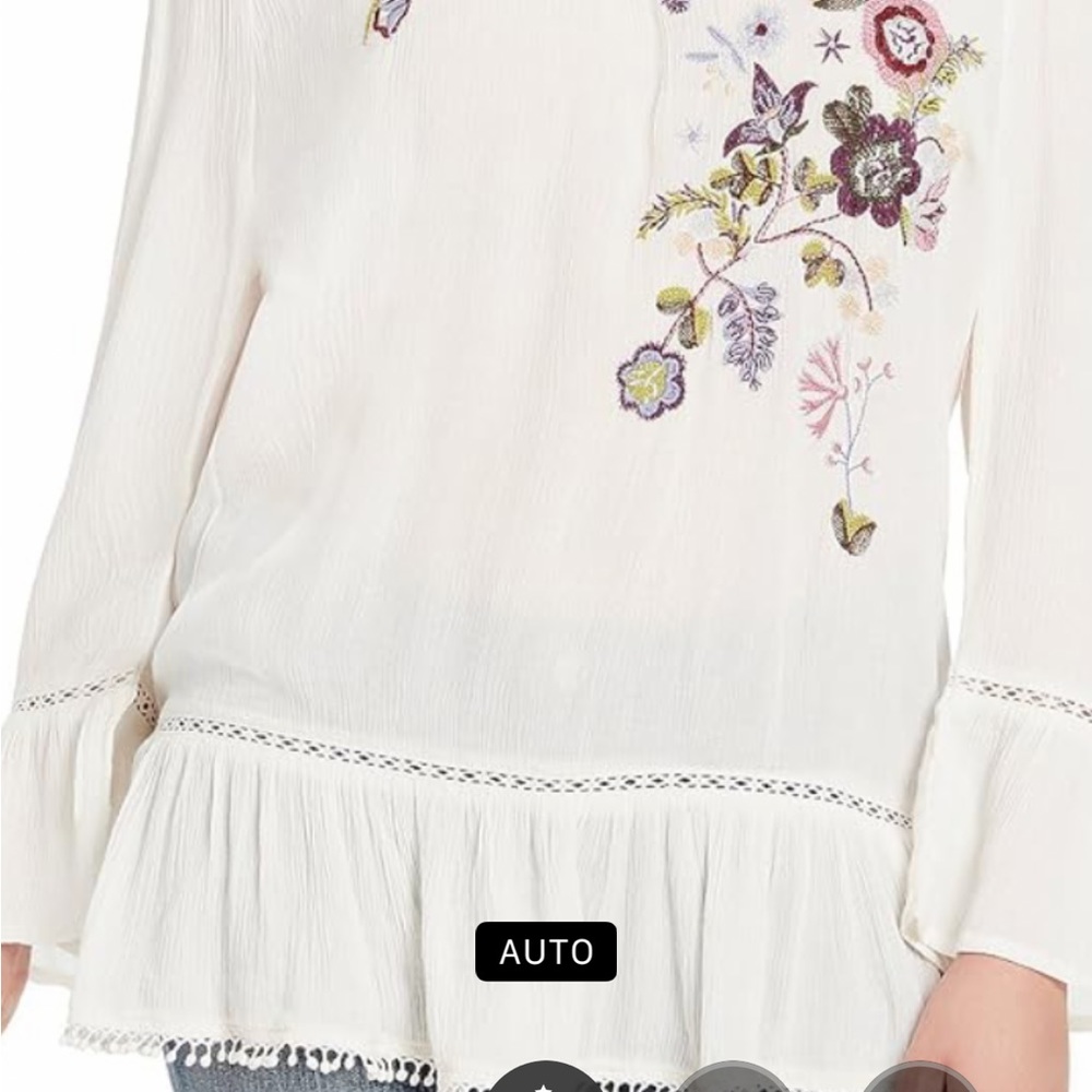 Vintage America Blues Brenda embroidered peplum top